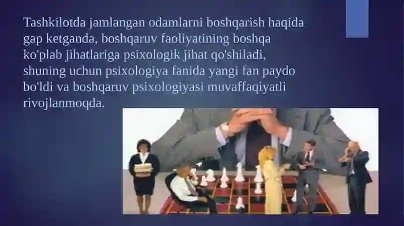 Boshqaruv psixologiyasining predmeti, maqsadlari, asosiy tamoyillari va vazifalari. 3