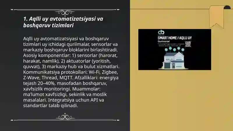 Aqlli qurilmalar va IoT ilovalari (Smart Home,Smart City) 3