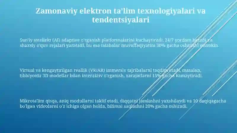 Elektron talim rivojlanishi 3
