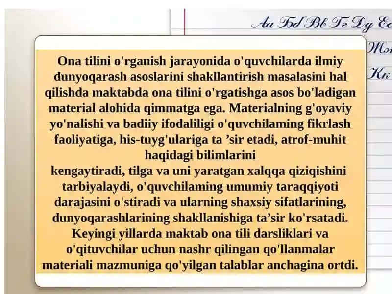 BOSHLANG’ICH SINFLARDA ONA TILI O’QITISH METODIKASI 3