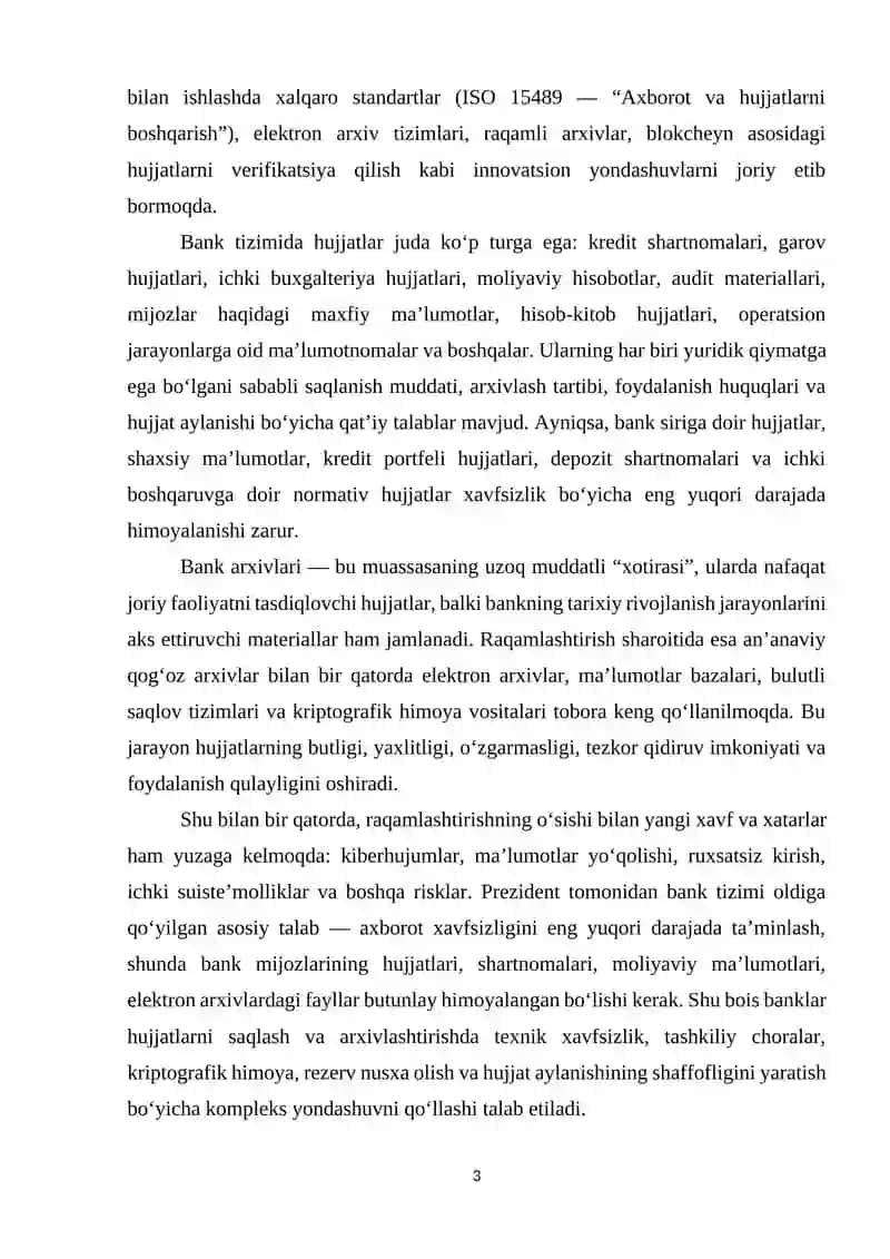 Banklarda xujjatlarni saqlash va arxivlash 3