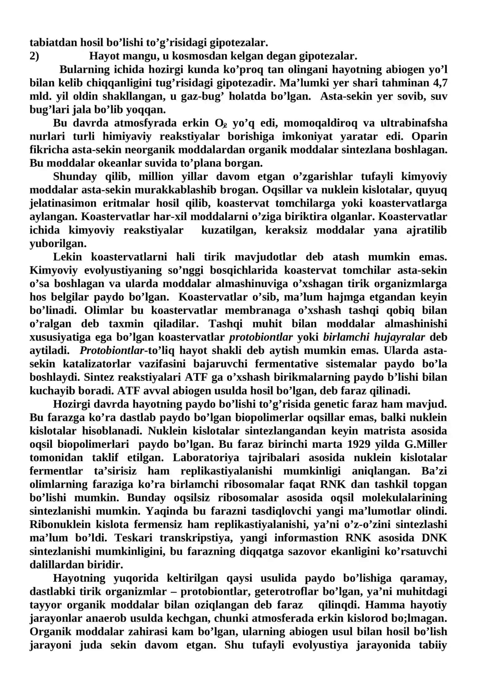 YERDA HAYOTNING PAYDO BO’LISHI VA RIVOJLANISHI 3