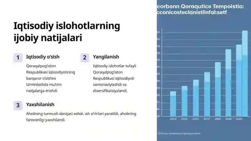 Mustaqillik yillarida Qoraqalpogʻiston Respublikasi ijtimoiy-iqtisodiy va siyosiy hayotda amalga oshirilgan islohotlar 3