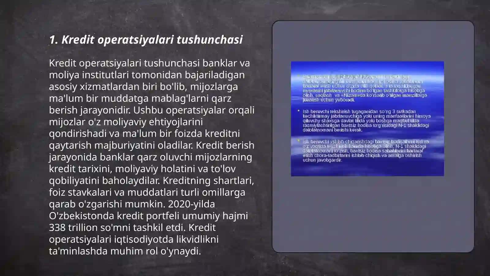 Kredit operatsiyalarini raymiylashtirish va hisobga olish auditi 3