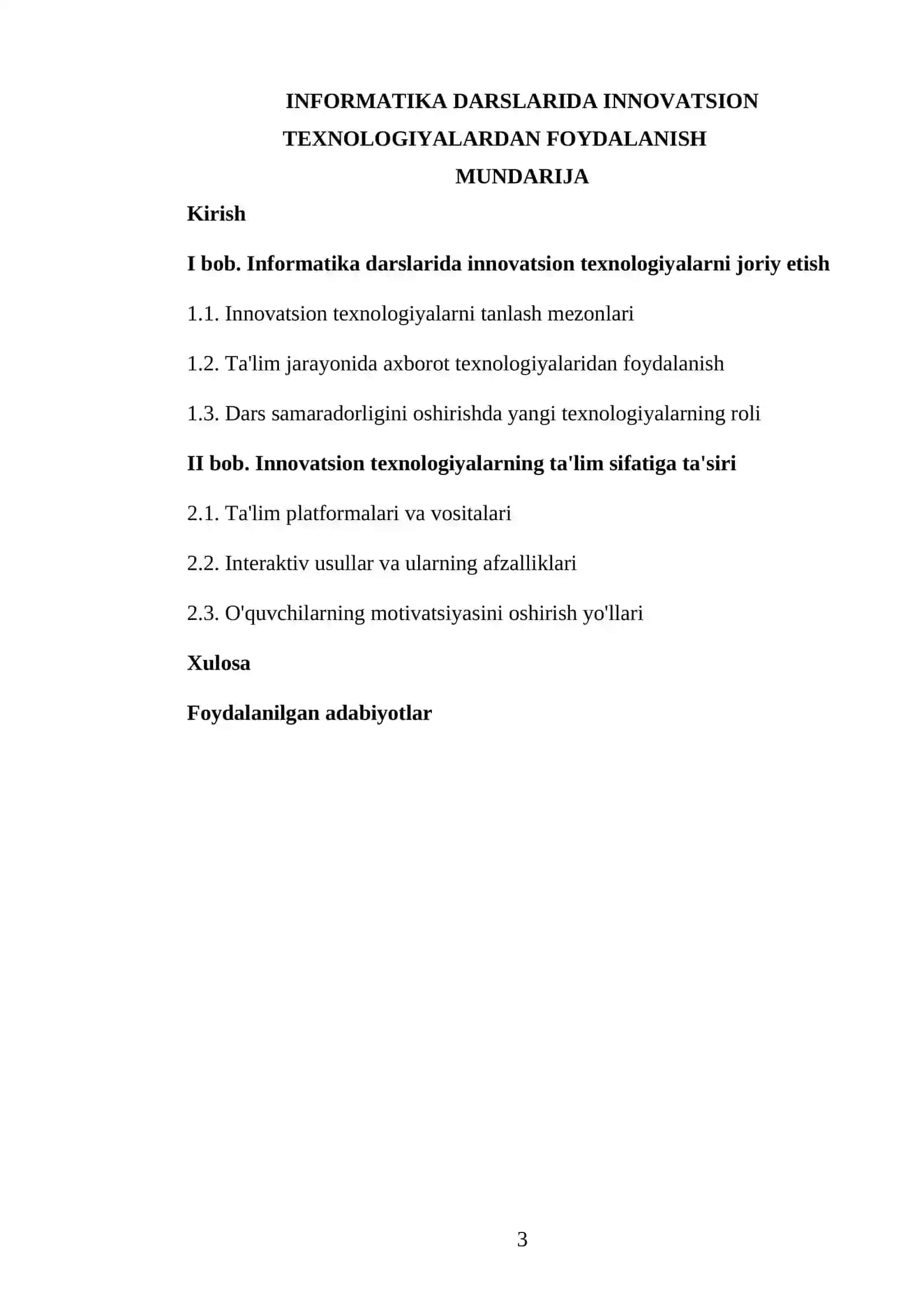 INFORMATIKA DARSLARIDA INNOVATSION TEXNOLOGIYALARDAN FOYDALANISH 3