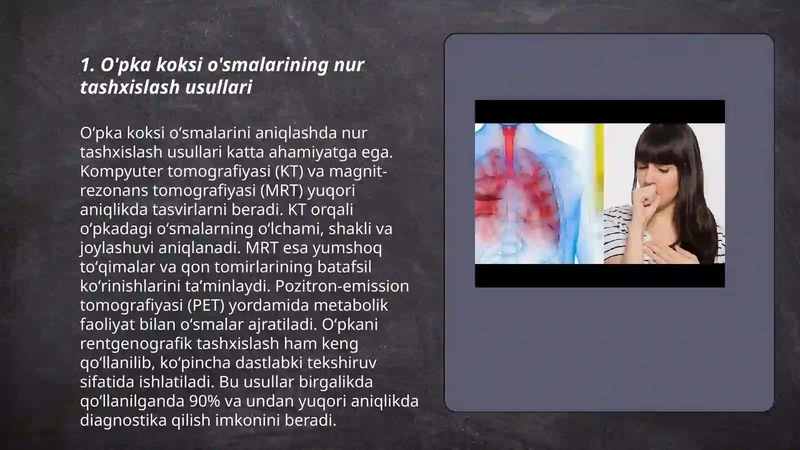 O'pka koksi o'smalarining nur tashxislash usullari 3