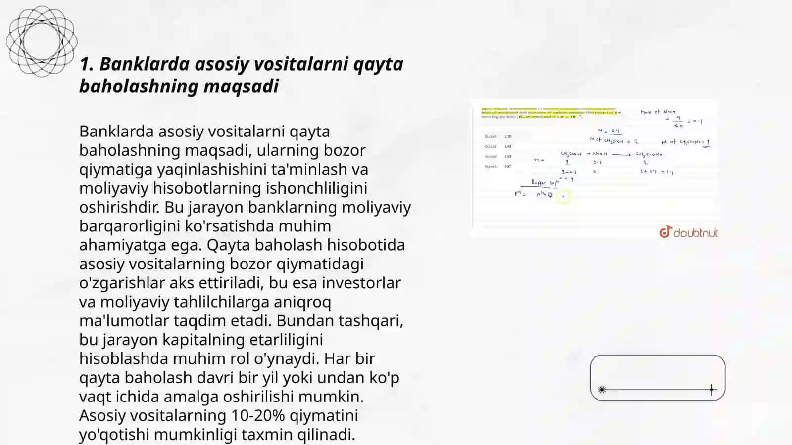 Banklarda asosiy vositalarni qayta baholash va uning 3