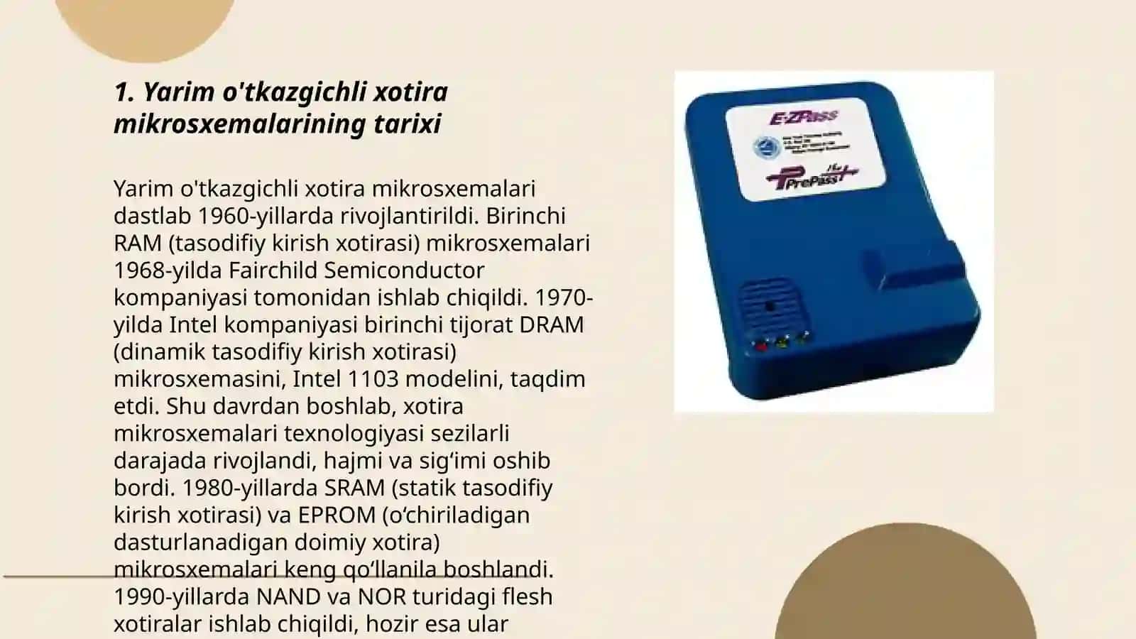 Yarim o'tkazgichli xotira mikrosxemalari 3