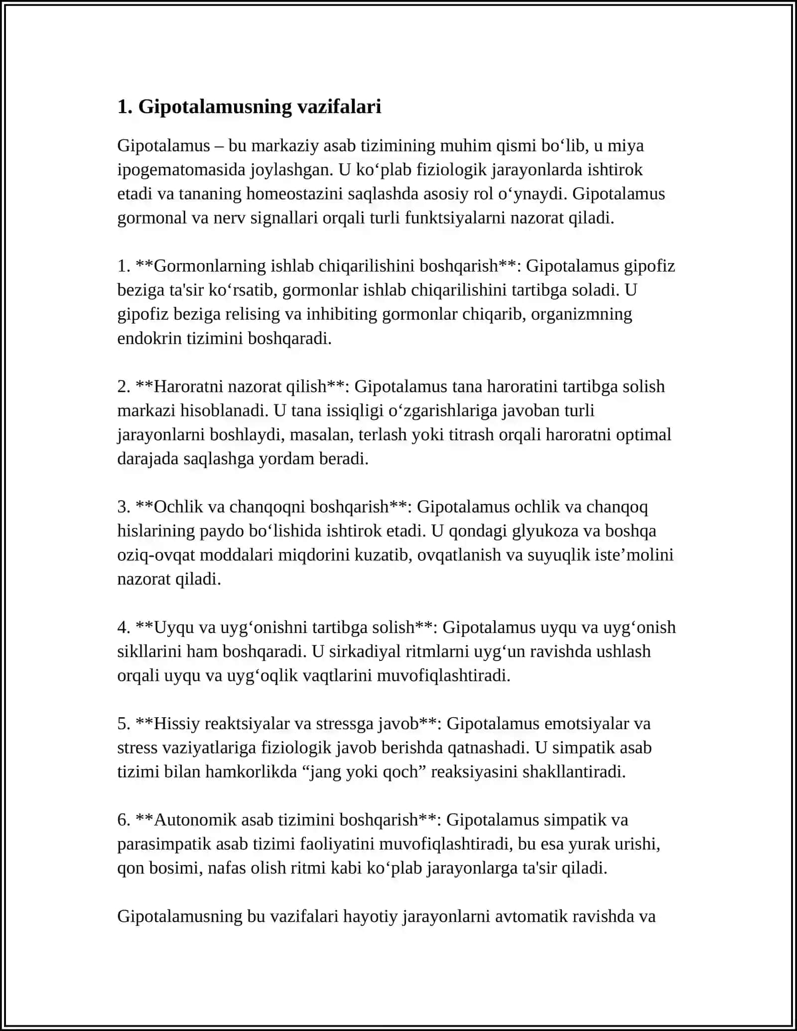 ORGANIZMNING GIPOTALAMO GIPOFIZAR BOSHQARUVI 3