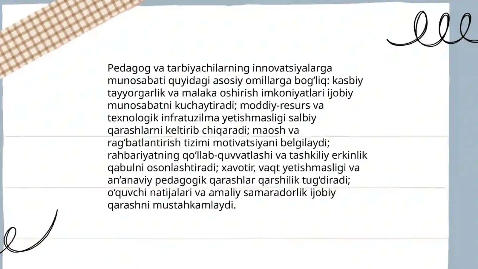 Pedagog va tarbiyachilarning innavatsiyalarga munosabati 3