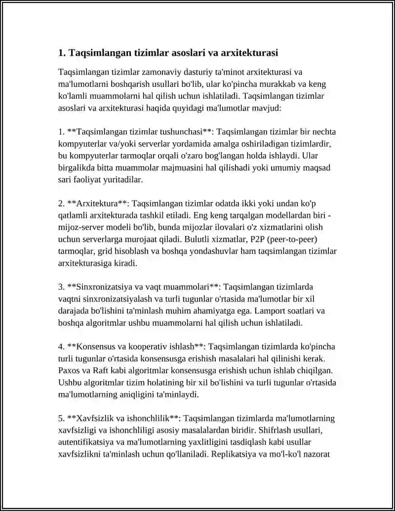 TAQSIMLANGAN TIZIMLARGA ISHLOV BERISH 3