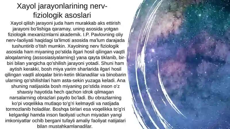 Xayol. Xayol jarayonlari, turlari va sifatlari 3