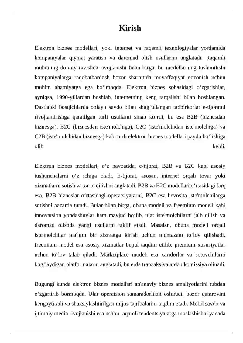 Elektiron biznes modellari 3
