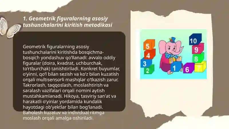 Geometrik figuralarni farqlash va nomini aytishga òrgatish 3