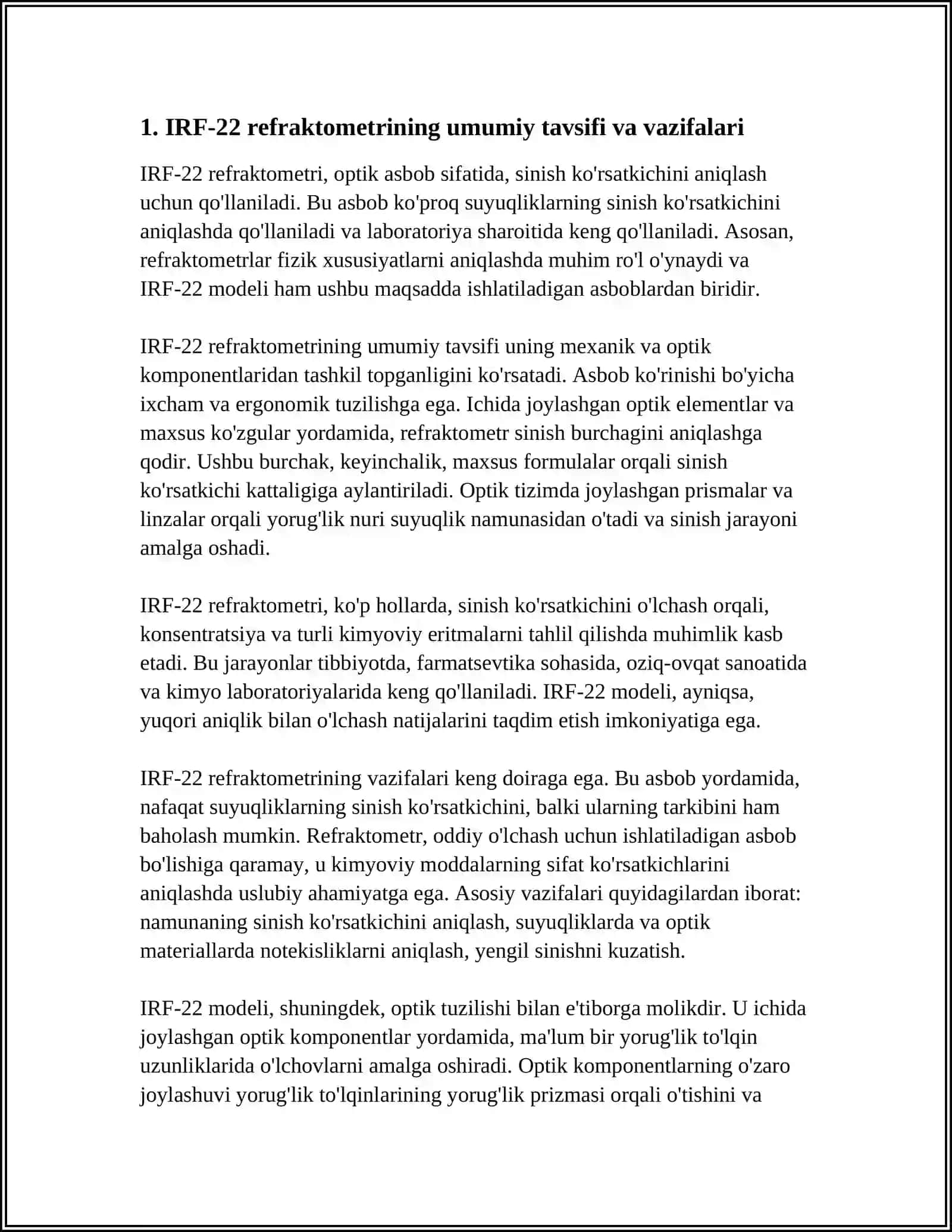 REFRAKTOMETR IRF-22, OPTIK TUZILISHI VA ISHLASH PRINSIPI 3