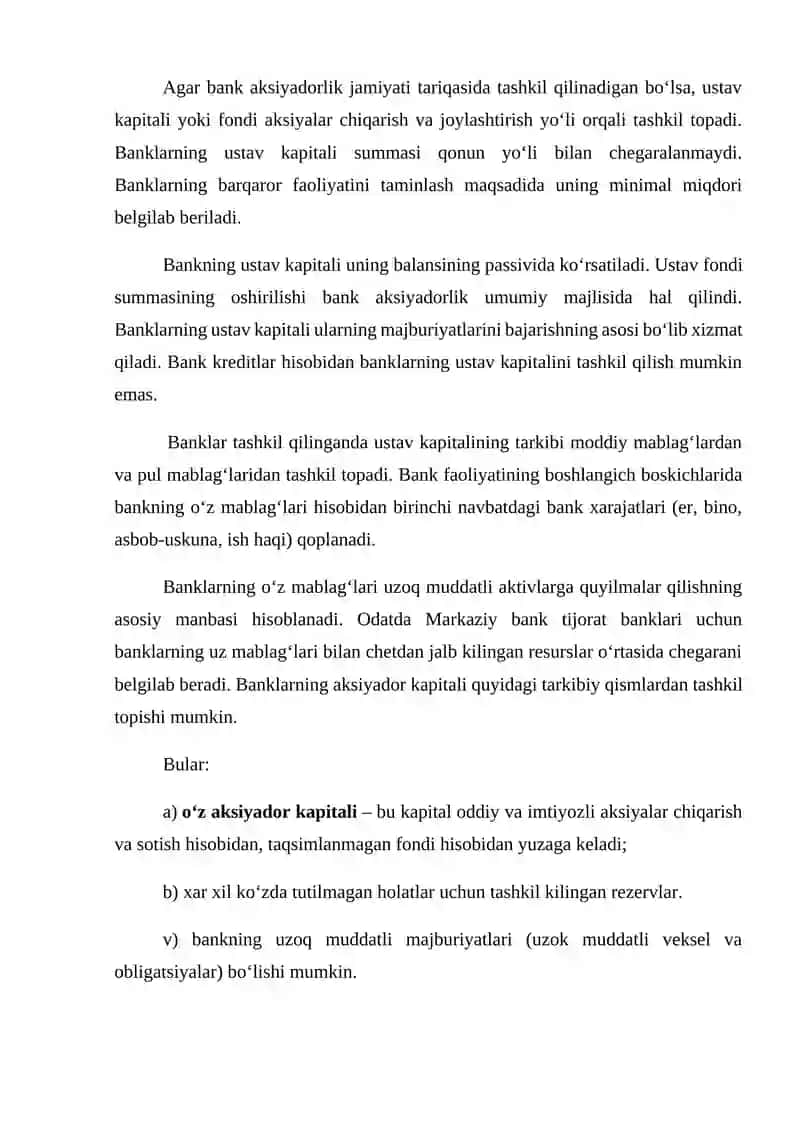 Tijorat banklarining passiv operatsiyalari 3