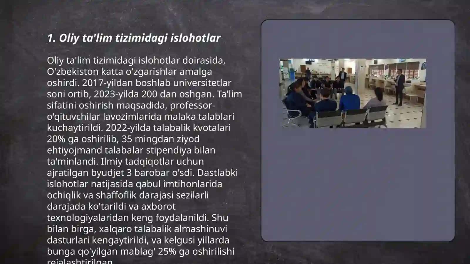 Oliy ta'lim tizimidagi islohotlar 3