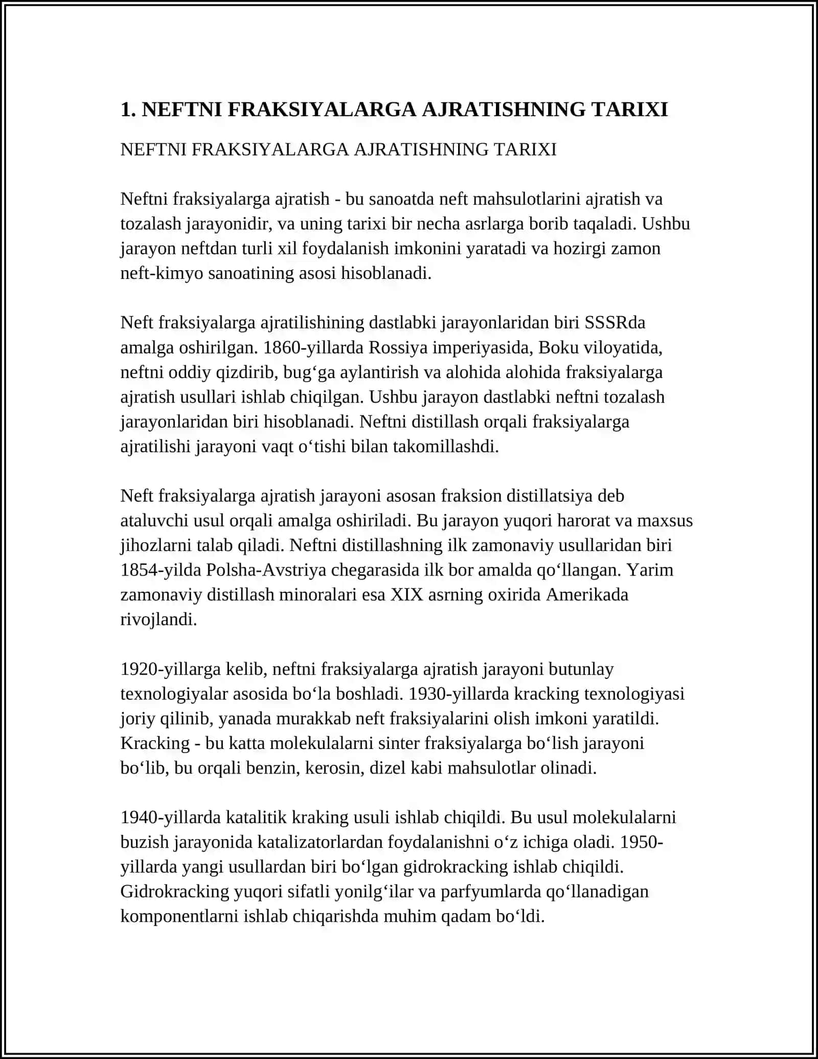 NEFTNI FRAKSIYALARGA AJRATISH JARAYONI 3