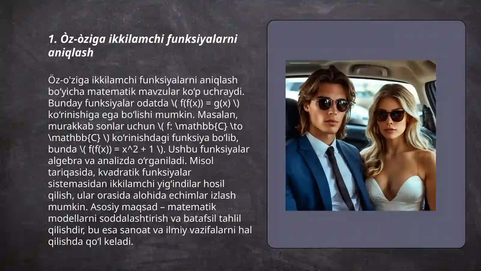 Òz-òziga ikkilamchi funksiyalar sinfi 3