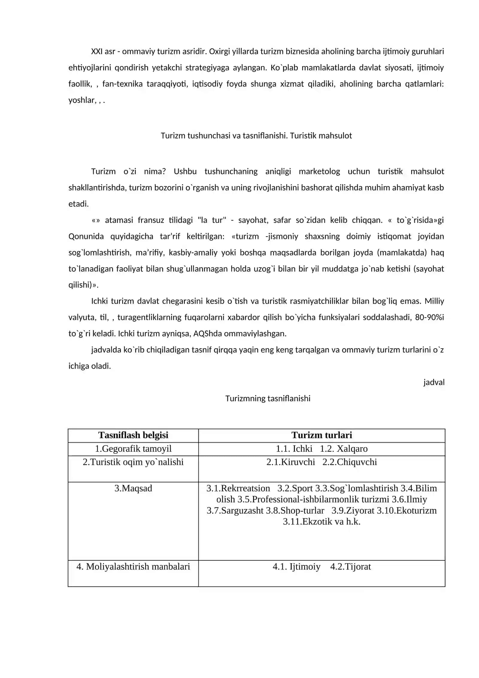 Turizm va mehmonxona xo`jaligi marketingi 3