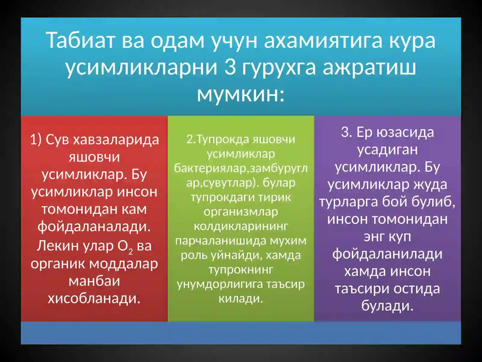 Усимликлар, хайвонлар ва табиий ландшафтларни мухофаза килиш 3