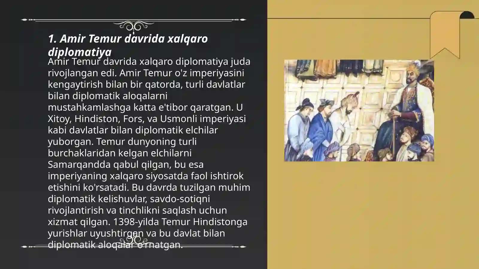 Amir Temur va Temuriylar davrida xalqaro munosabatlar 3