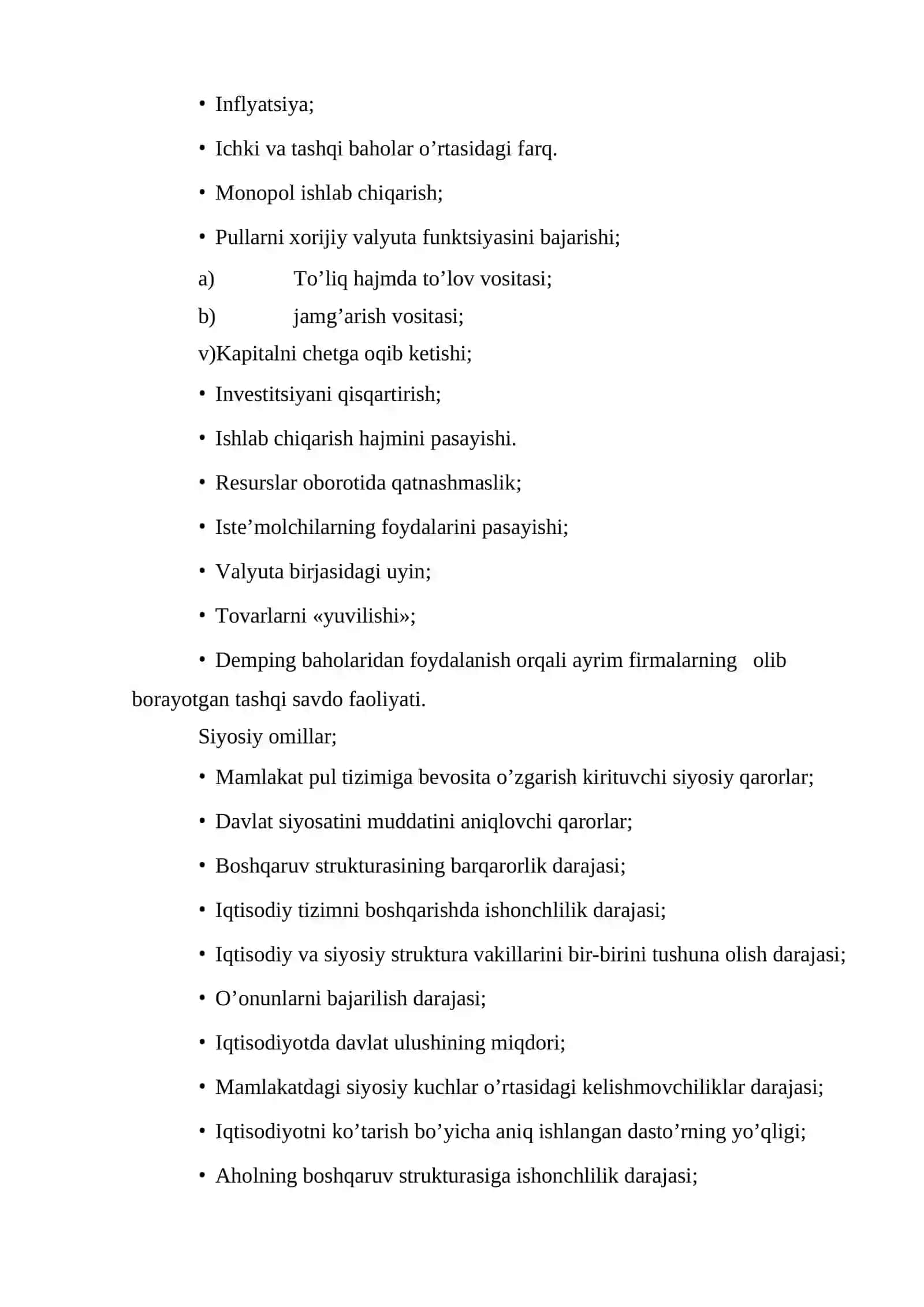 Valyuta kursi va unga ta’sir qiluvchi omillar 3