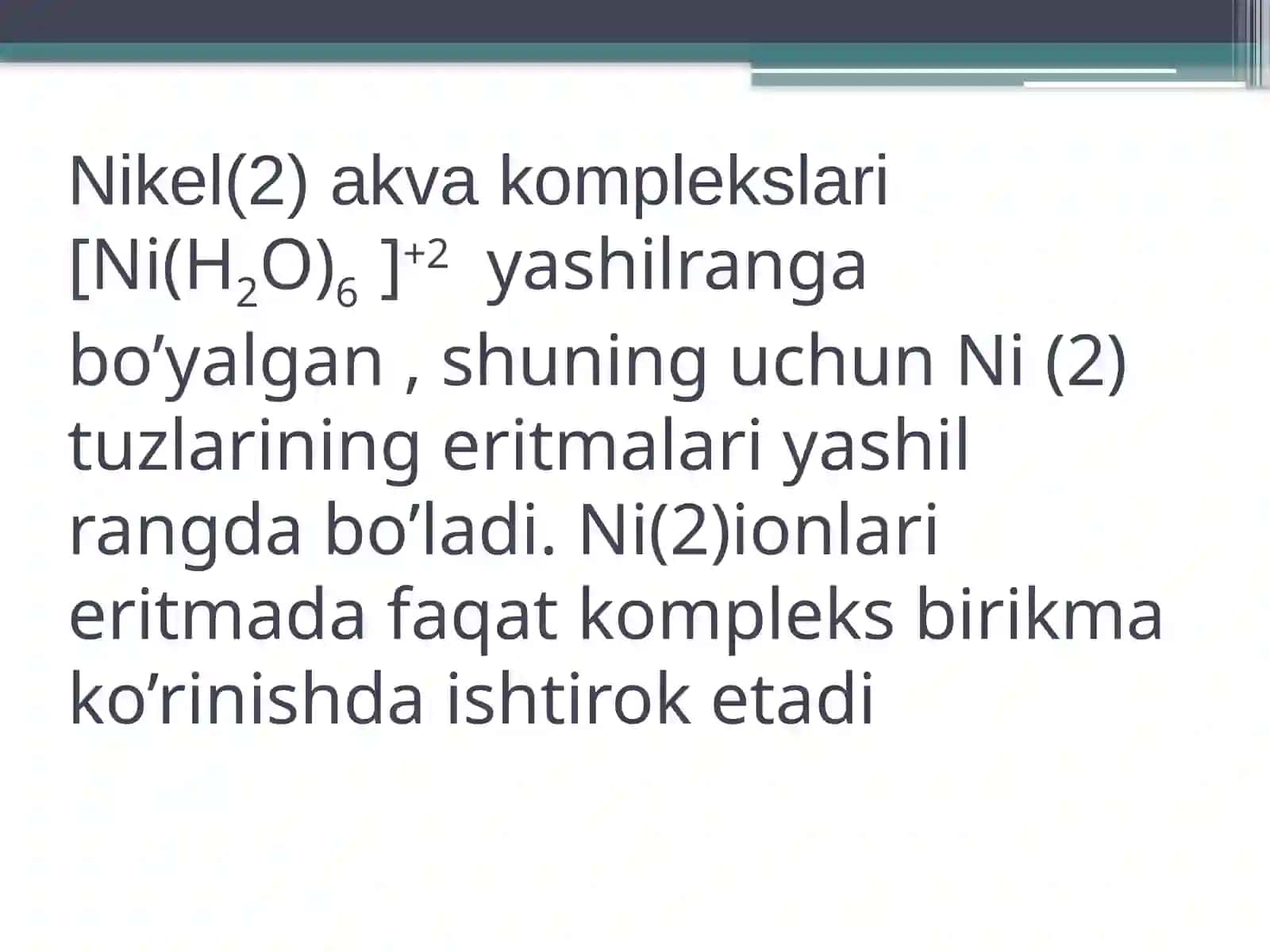 Nikelning analitik kimyosi 3