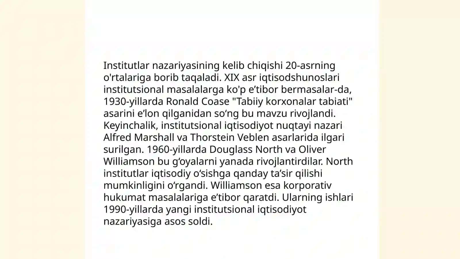Insititutsional iqtisodiyot fanidan tayyorlagan mustaqil ishisi 3