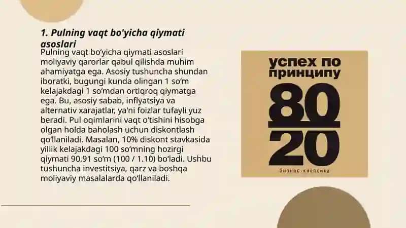 Pulning vaqt bo'yicha qiymati 3