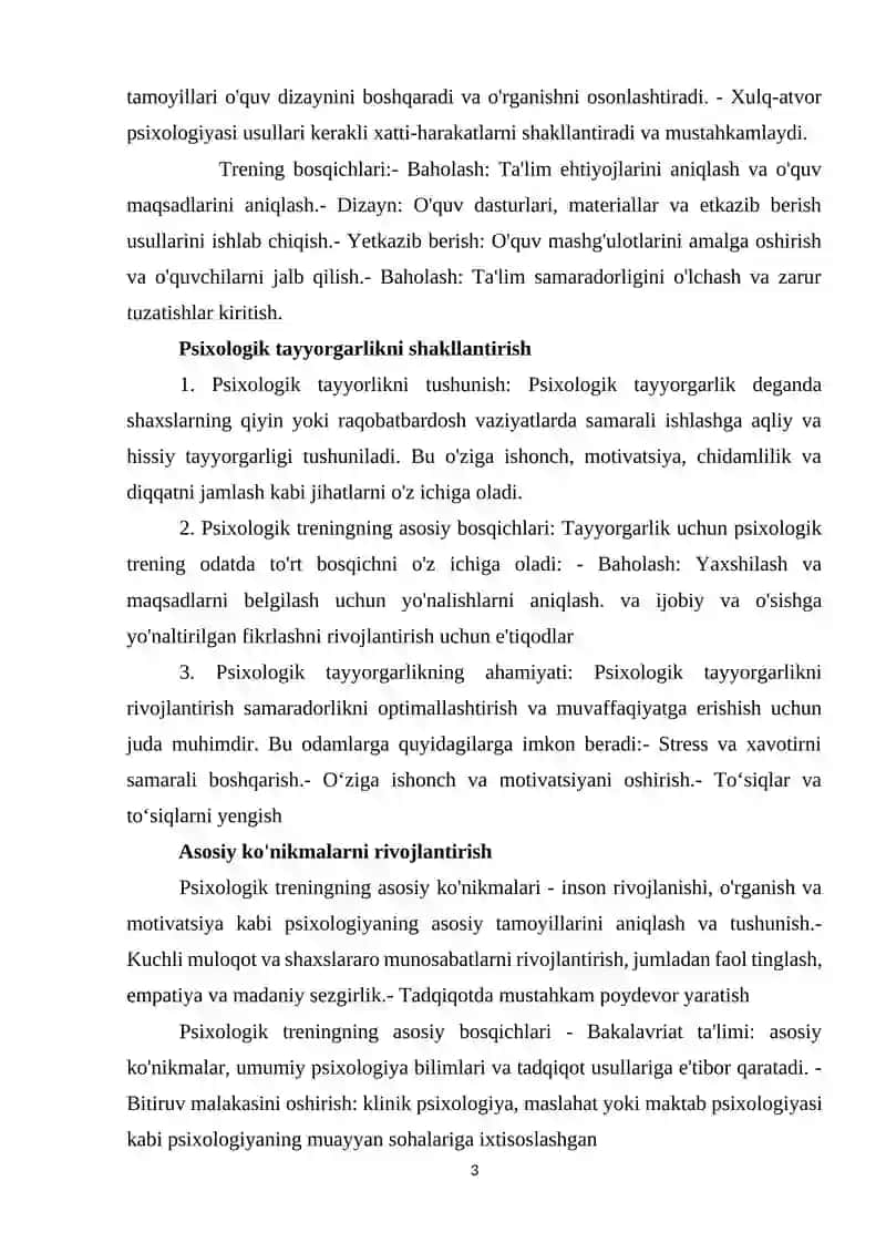 Sosial psixologik treningning asosiy bosqichlari 3