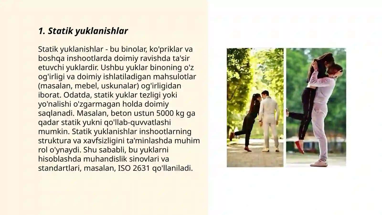 Inshoot qismlariga qóyiladigan tashqi kuchlar tasirining asosiy kõrinishlari va ular tasiridan hosil bóladigan deformatsiyalar 3