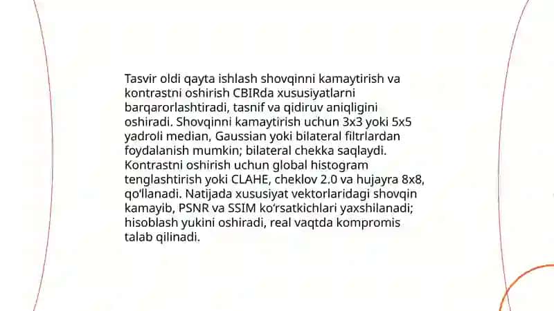 Kontentga asoslangan tasvirni qidirishda tasvirni qayta ishlash roli 3