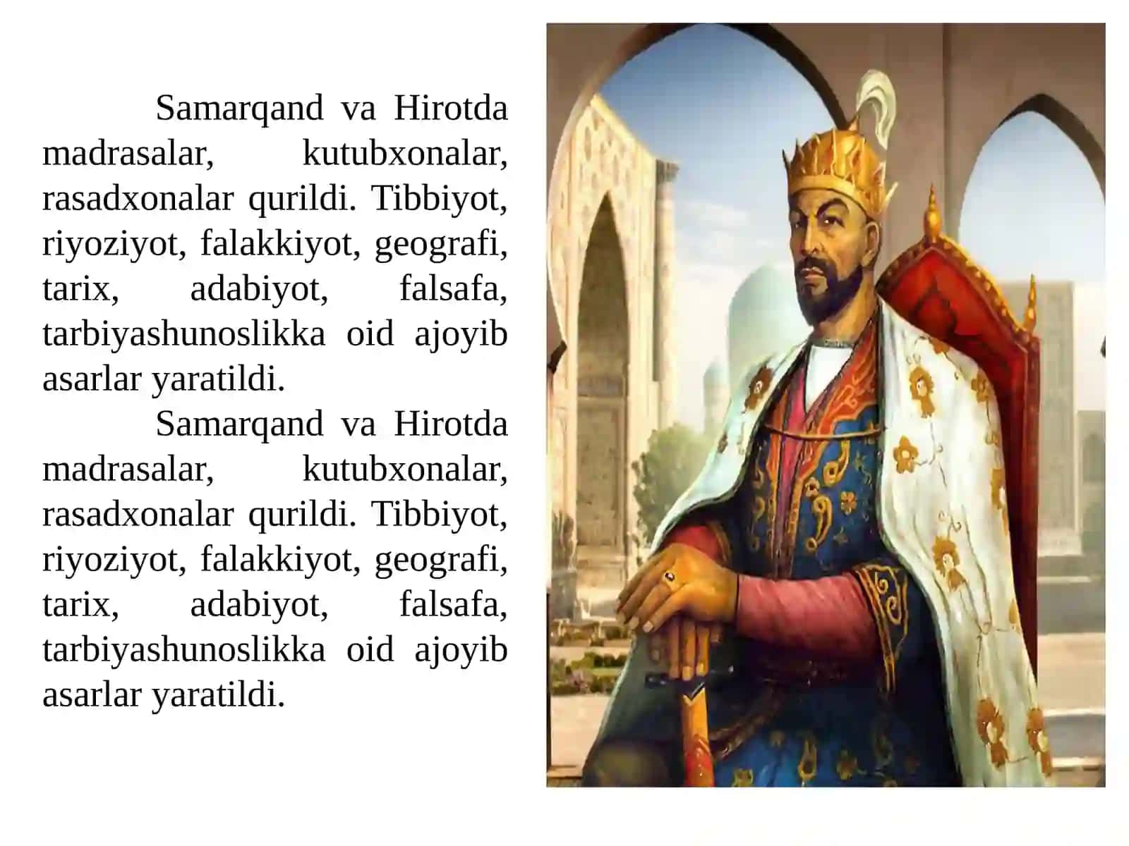 XIV asrning ikkinchi yarmi va XVI asrda Movaraunnahrda tarbiya, maktab va pedagogik fikrlar rivoji. XVII asrdan XIX asrning yarmigacha tarbiya, maktab va pedagogik fikrlar rivoji 3