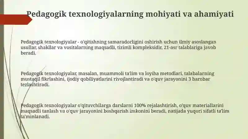 Pedagogik texnologiyalarni qoʻllash bilan bogʻliq tashkiliy uslubiy ishlar 3