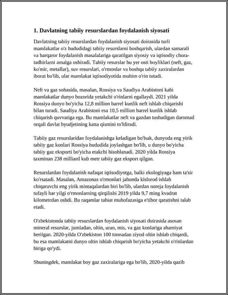 DAVLATNING TABIIY RESURSLARIDAN FOYDALANISH VA EKOLOGIYA SIYOSATI 3