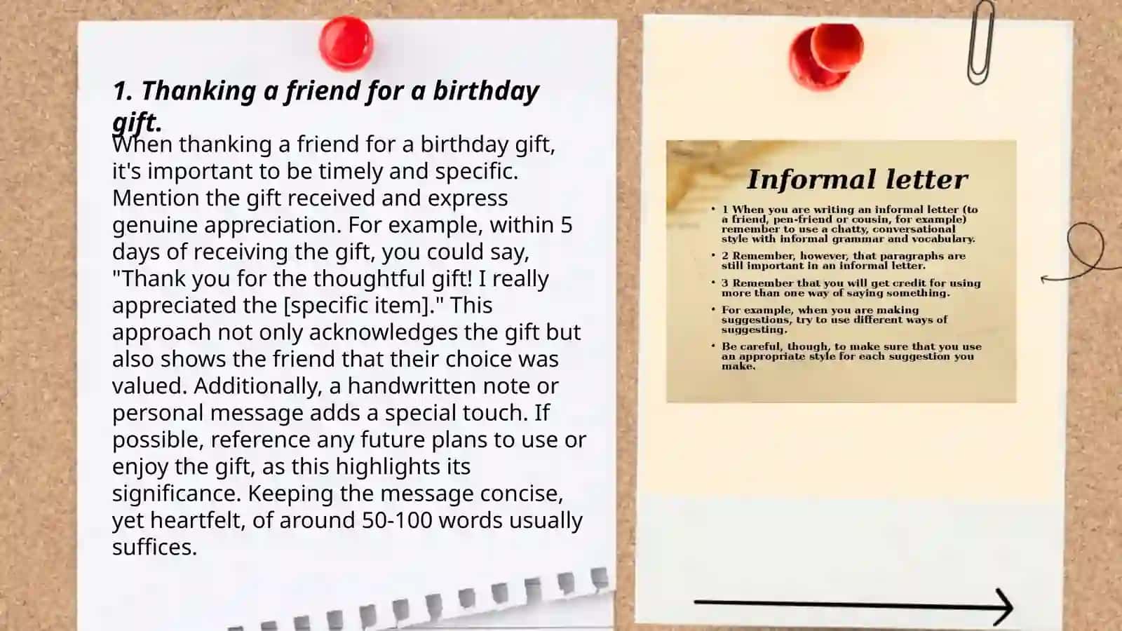 Writing an example of an informal letter 3