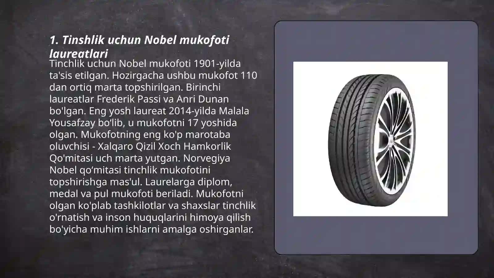 Tinshlik uchun Nobel mukofoti laureatlari 3