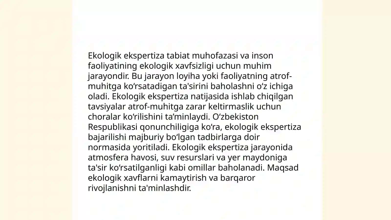Ekologik ekspertiza toʼgʼrisida tushuncha 3