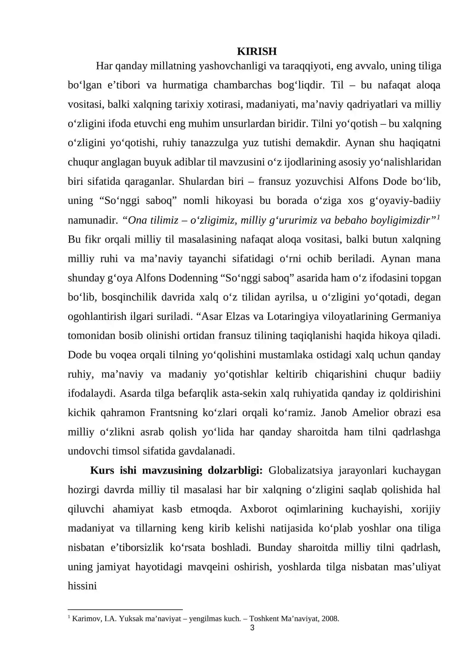 Alfons Dodening "So'nggi saboq" asarida milliy tilning ahamiyati 3