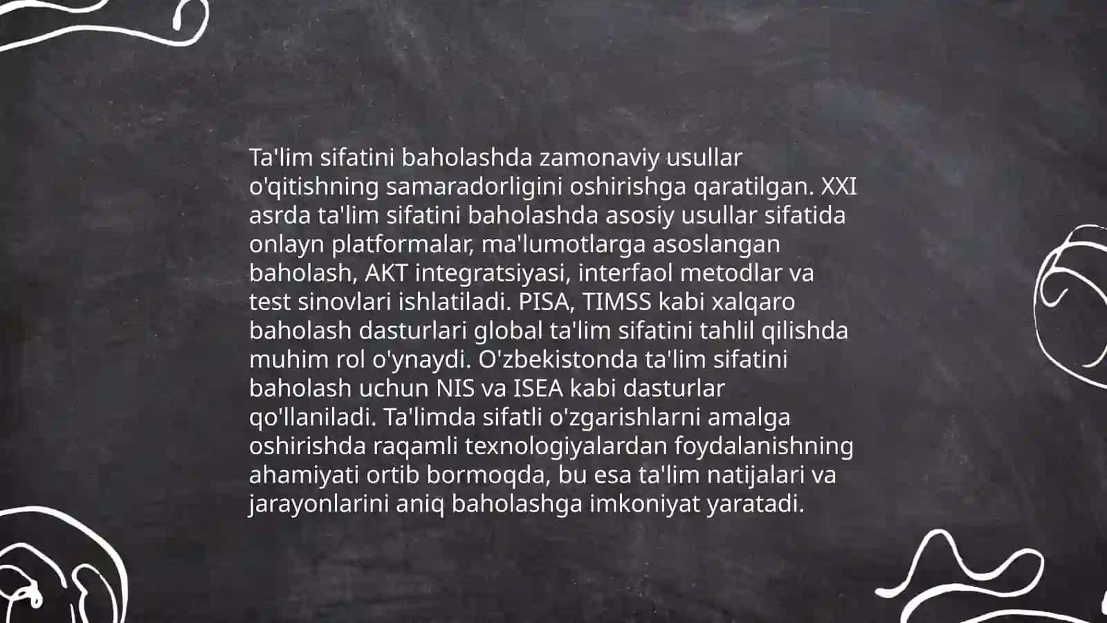 Mustaqil taʼlim. Ta'lim sifatini baholash mezonlari 3