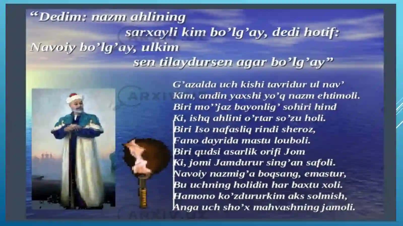 nAVOIY LIRIKASI xAZOYINUL-MAONIY NING TUZILISHI, JANR VA MAVZULARI 3