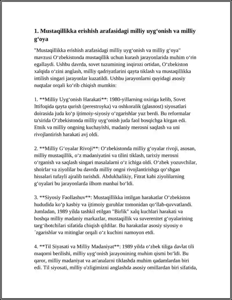 MUSTAQILLIKKA ERISHISH ARAFASIDA OʻZBEKISTONDAGI IJTIMOIY-SIYOSIY JARAYONLAR 3