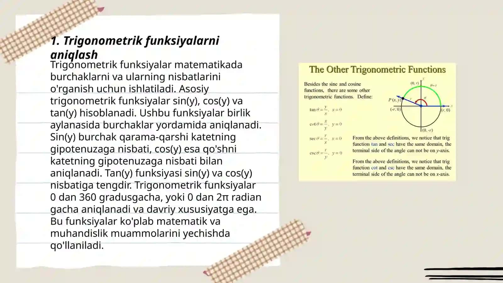 Trigonometrik funksiyalar 3