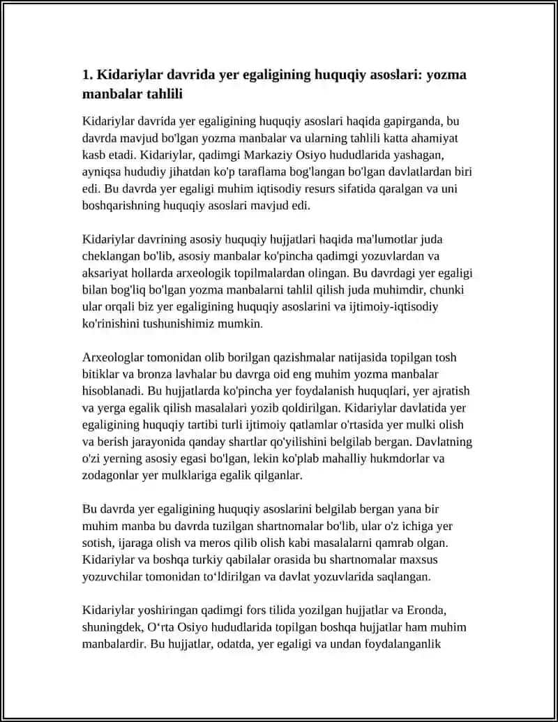 YER EGALIGINING OʻZIGA XOS XUSUSIYATLARI KIDARIYLAR VA XIONIYLAR HAQIDA YOZMA MANBALAR 3