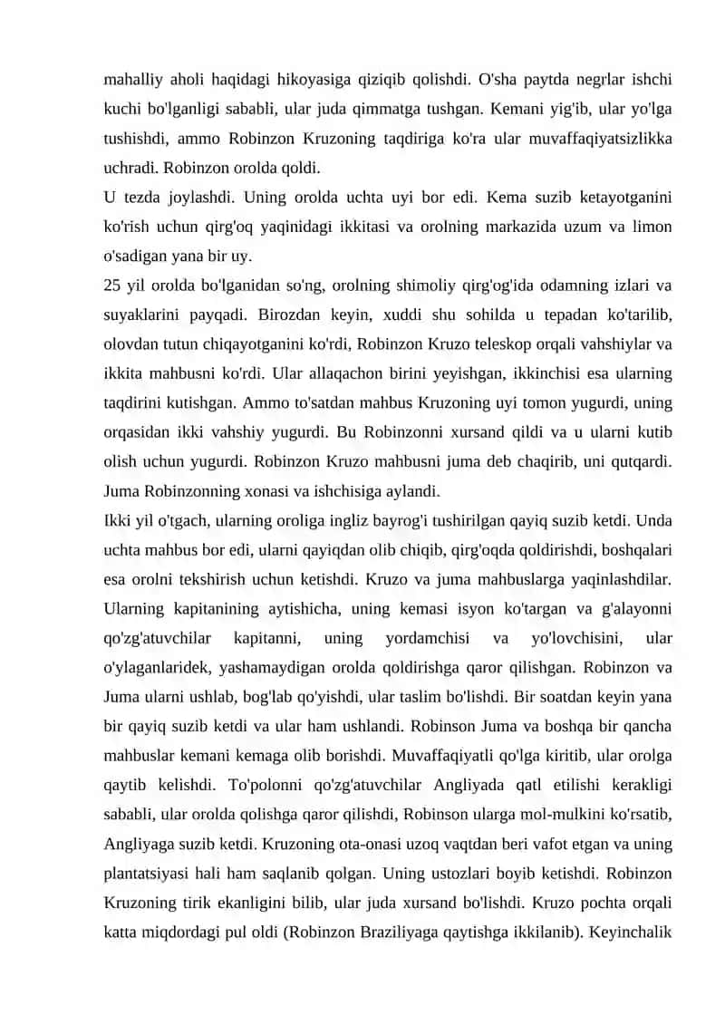 "Robinzon Kruzo" asarida yangi inson konsepsiyasi 3