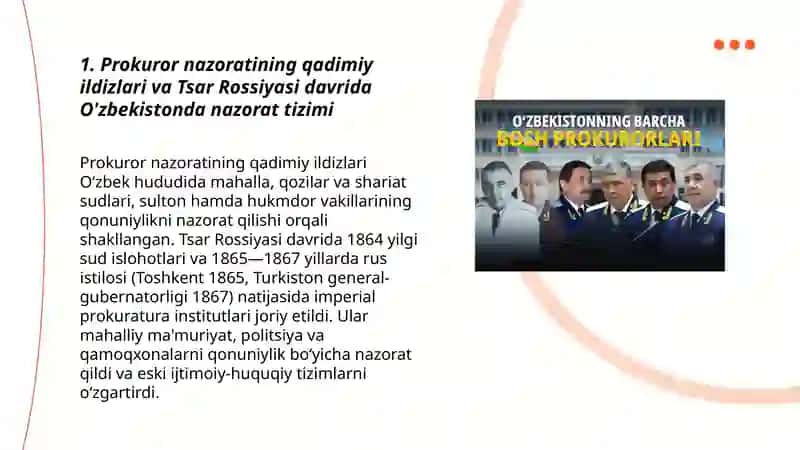 O'zbekistonda prokuror nazoratining rivojlanish tarixi 3