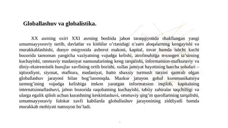 Globallashuvva globalmuammolarning falsafiy jihatlari 3