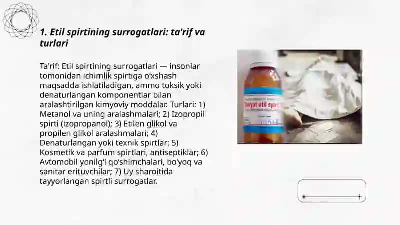 Etil spirtining surrogatlari bilan zaharlanish hollarida sud tibiiy ekspertiza 3