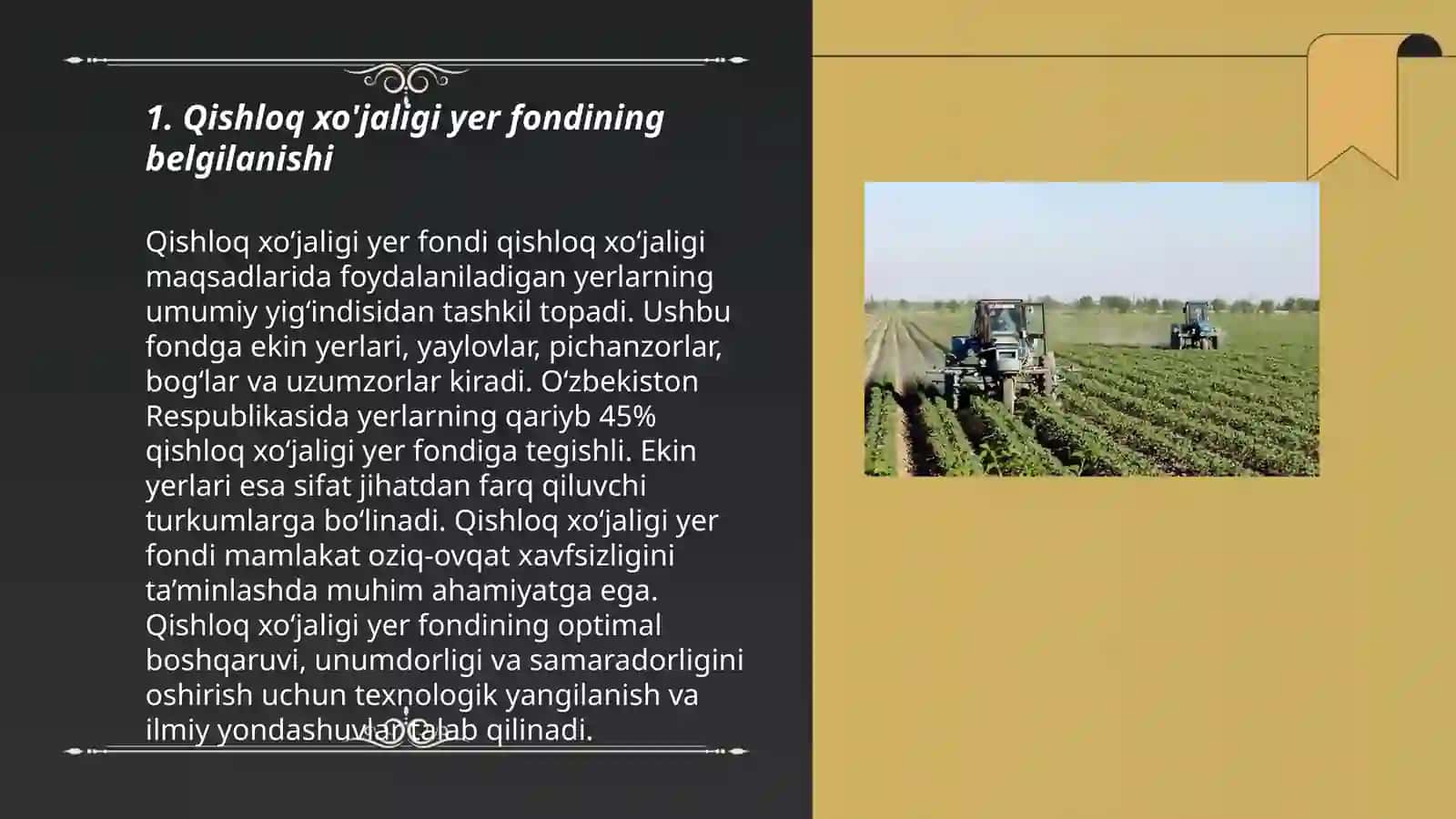 Qishloq xo'jaligi yer fondi va undan samarali foydalanish 3